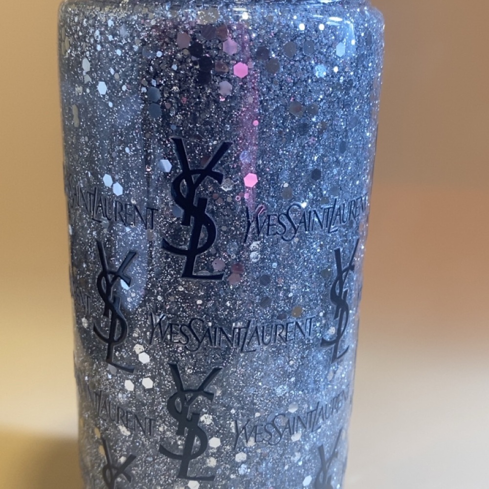 Yves Saint Laurent Blue and Silver Sparkle Tumbler